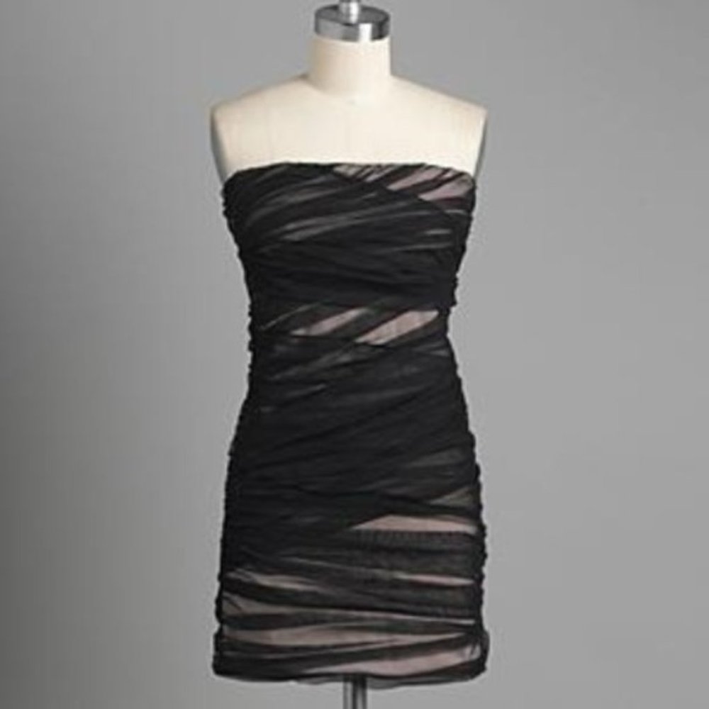 NWT Strapless Bodycon Mini Dress Black and Nude